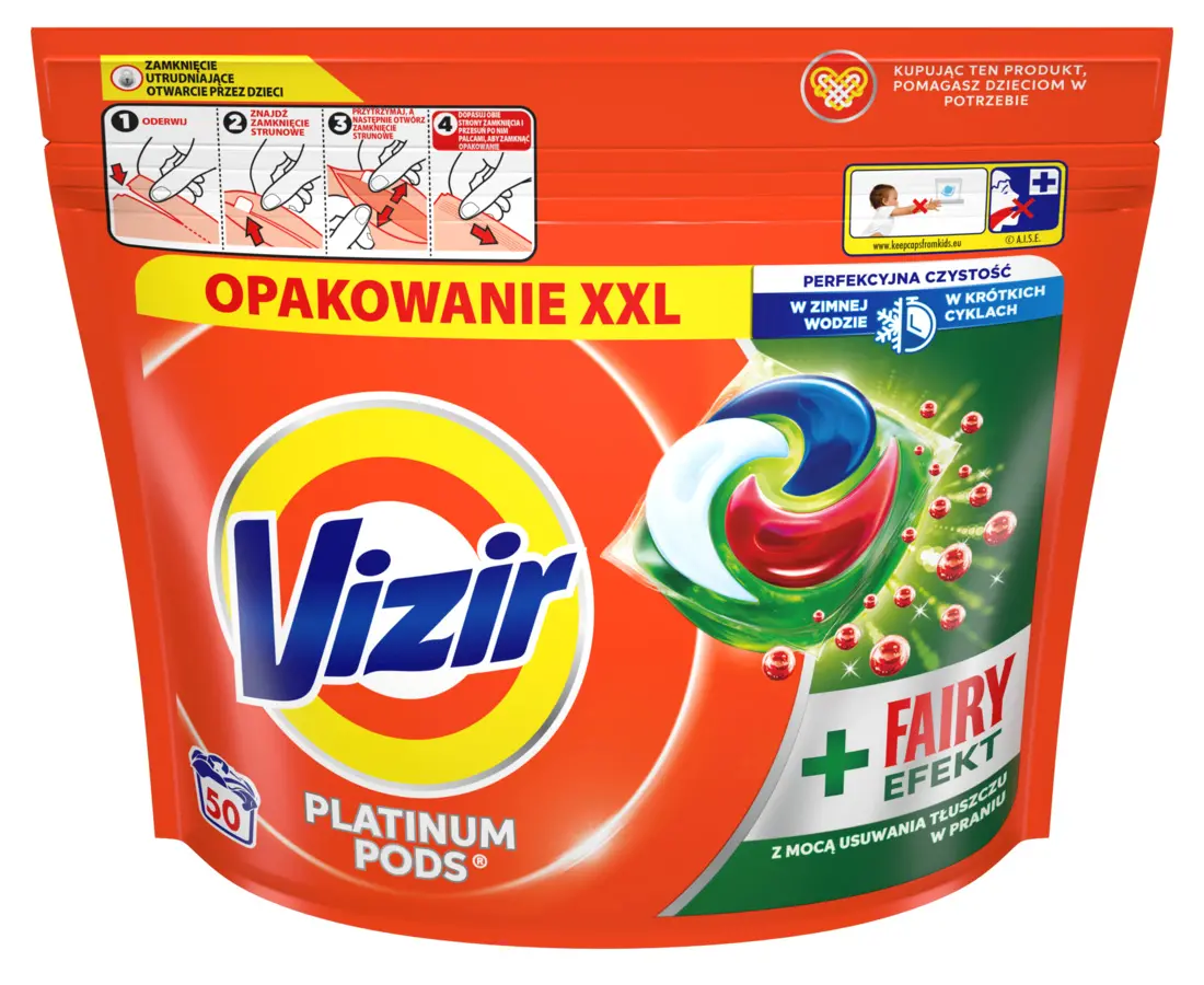 Kapsułki do prania Vizir Platinum Pods Fairy Efekt 50szt.