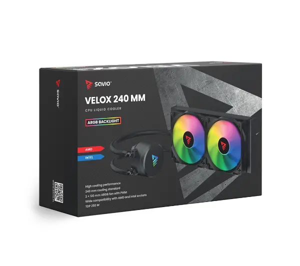 Savio VELOX 240mm ARGB Czarny