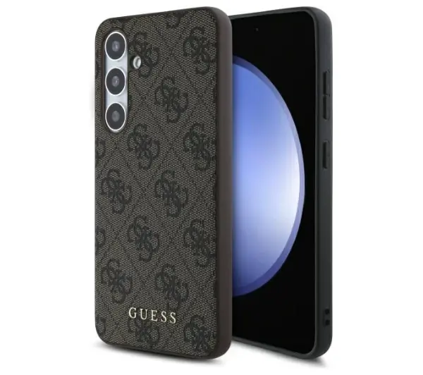 Guess 4G Metal Gold Logo do Samsung Galaxy S24 FE Brązowy