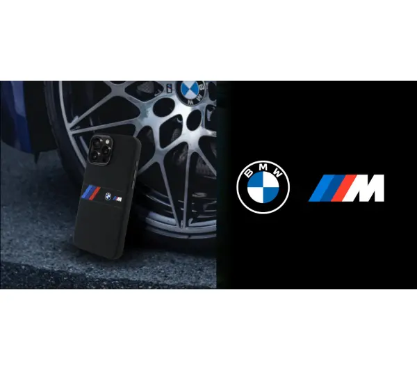 BMW Silicone Middle Stripe MagSafe do iPhone 16 Pro Max Czarny