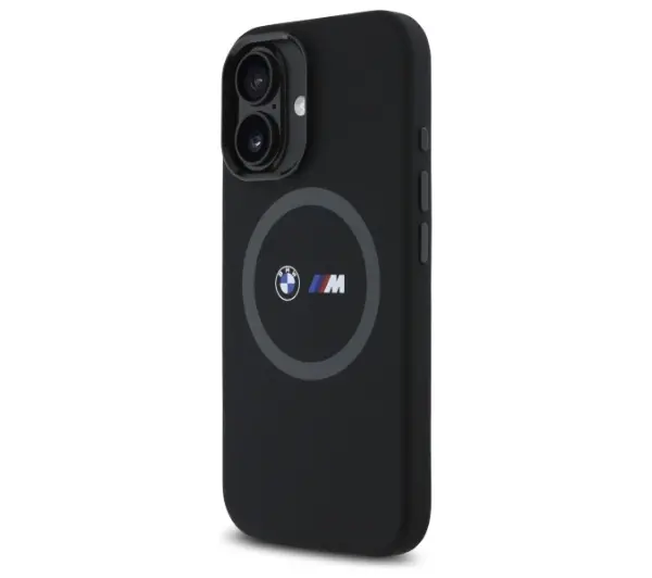BMW M Silicone Printed Ring MagSafe do  iPhone 16 Czarny