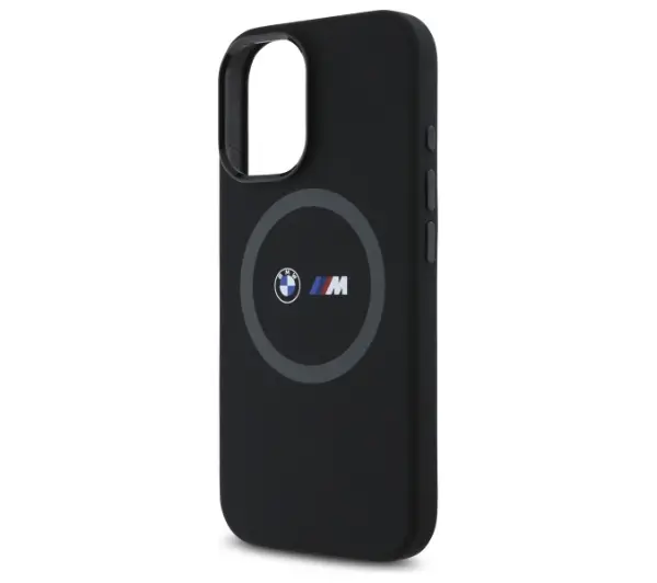 BMW M Silicone Printed Ring MagSafe do  iPhone 16 Czarny