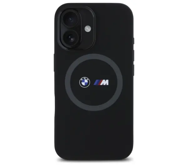 BMW M Silicone Printed Ring MagSafe do  iPhone 16 Czarny