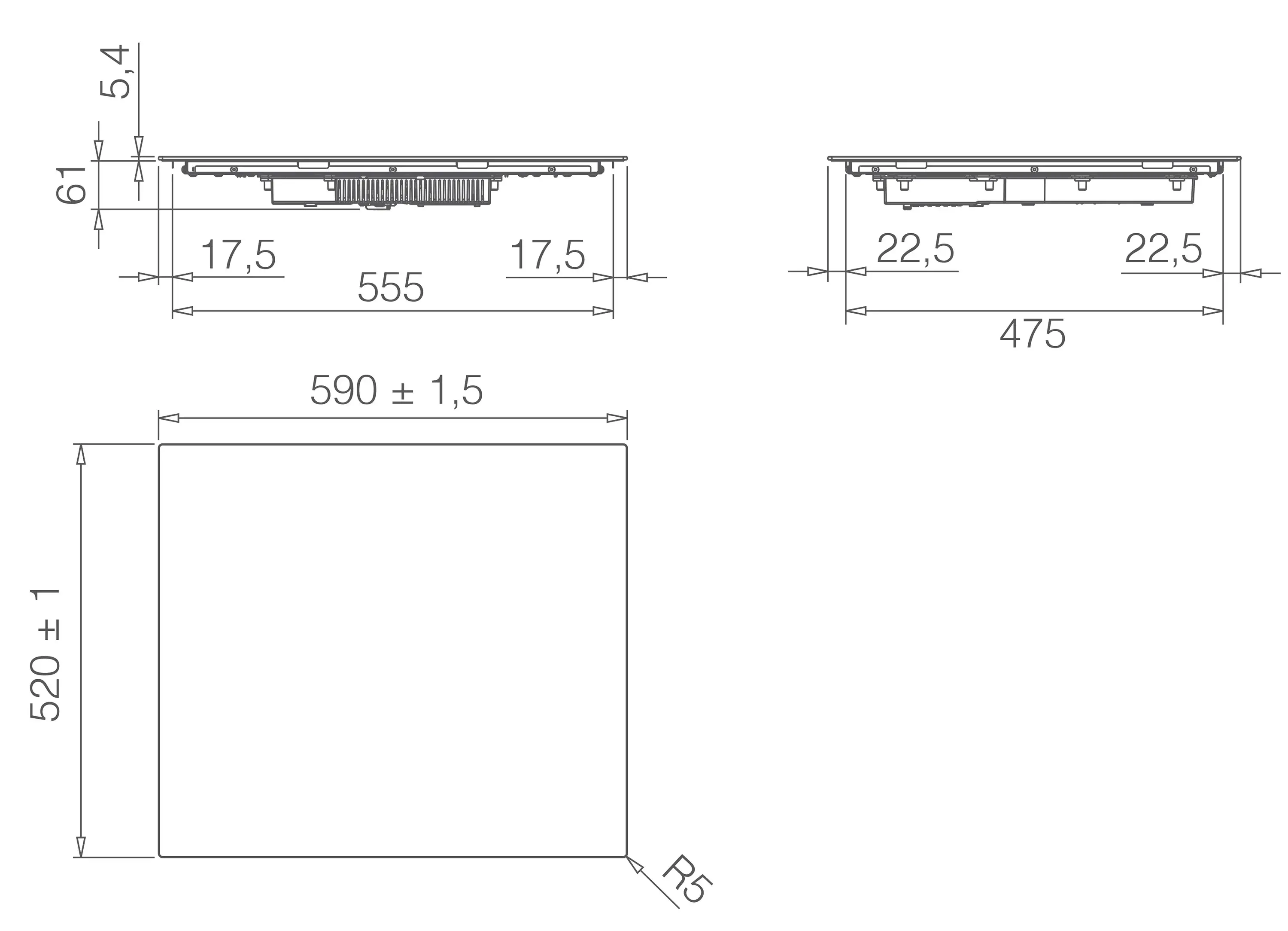 фото Індукційна варильна поверхня Elica Primis 604 BL