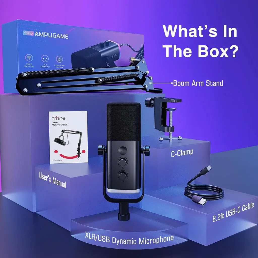 фото Мікрофон для ПК Fifine AmpliGame AM8T