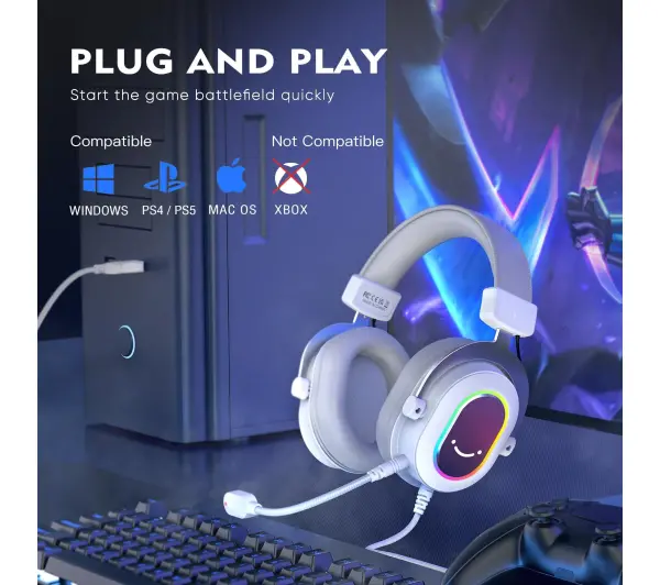 Fifine AmpliGame H6W Nauszne Biały