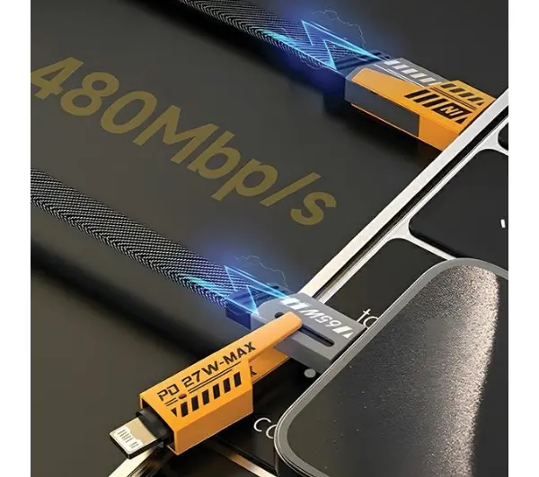Awei CL-226 4w1 USB-C/Lightning/ USB-A 65W/27W 1,2m Czarny