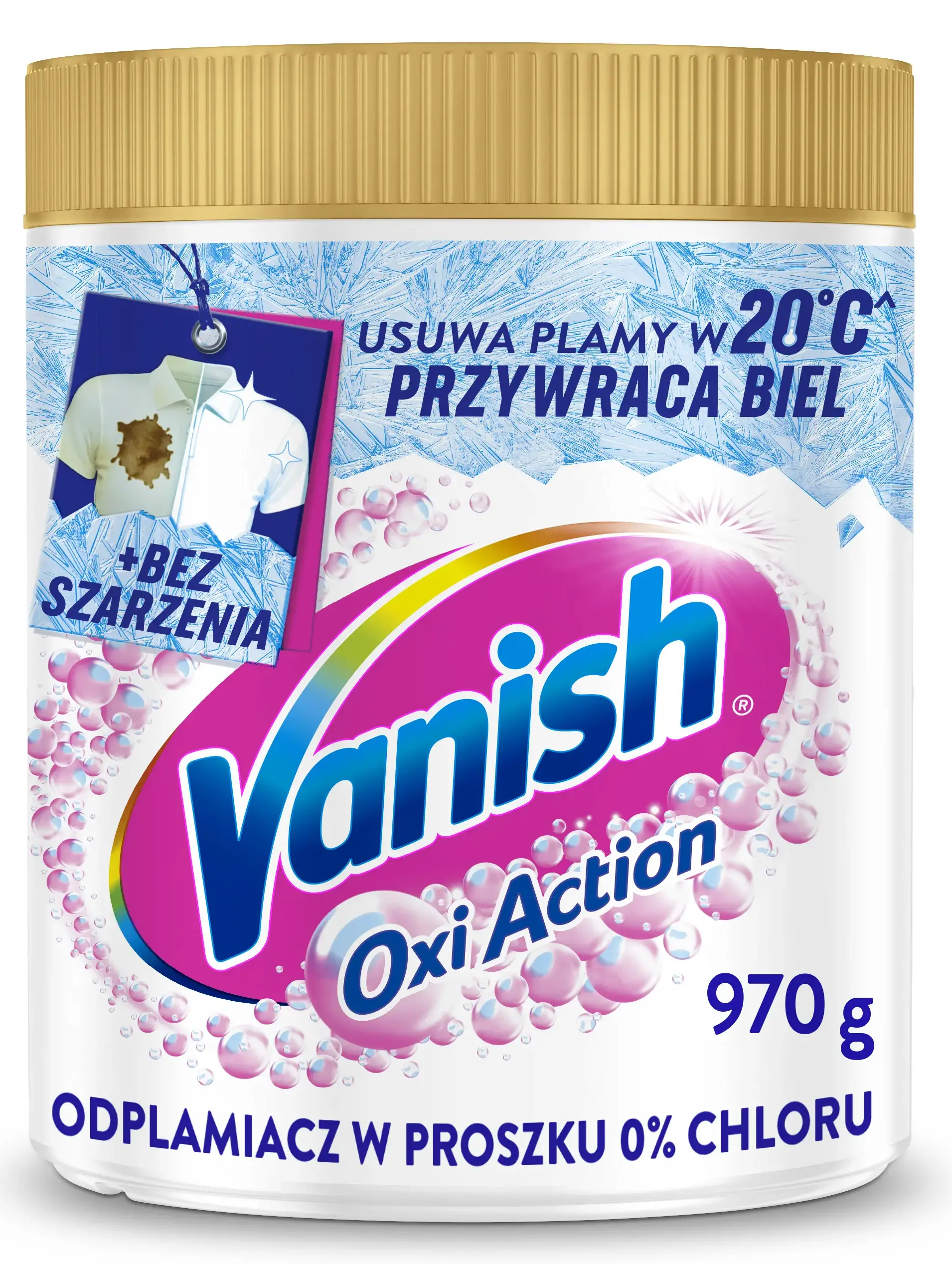 Odplamiacz Vanish Oxi Action do prania bieli 970g