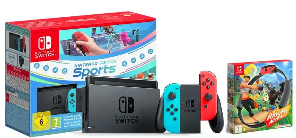 【9/25 11時まで】Switchブルー/レッド + Ring Fit NINTENDO Switch Oled Czerwono-niebieska + Ring Fit Adventure