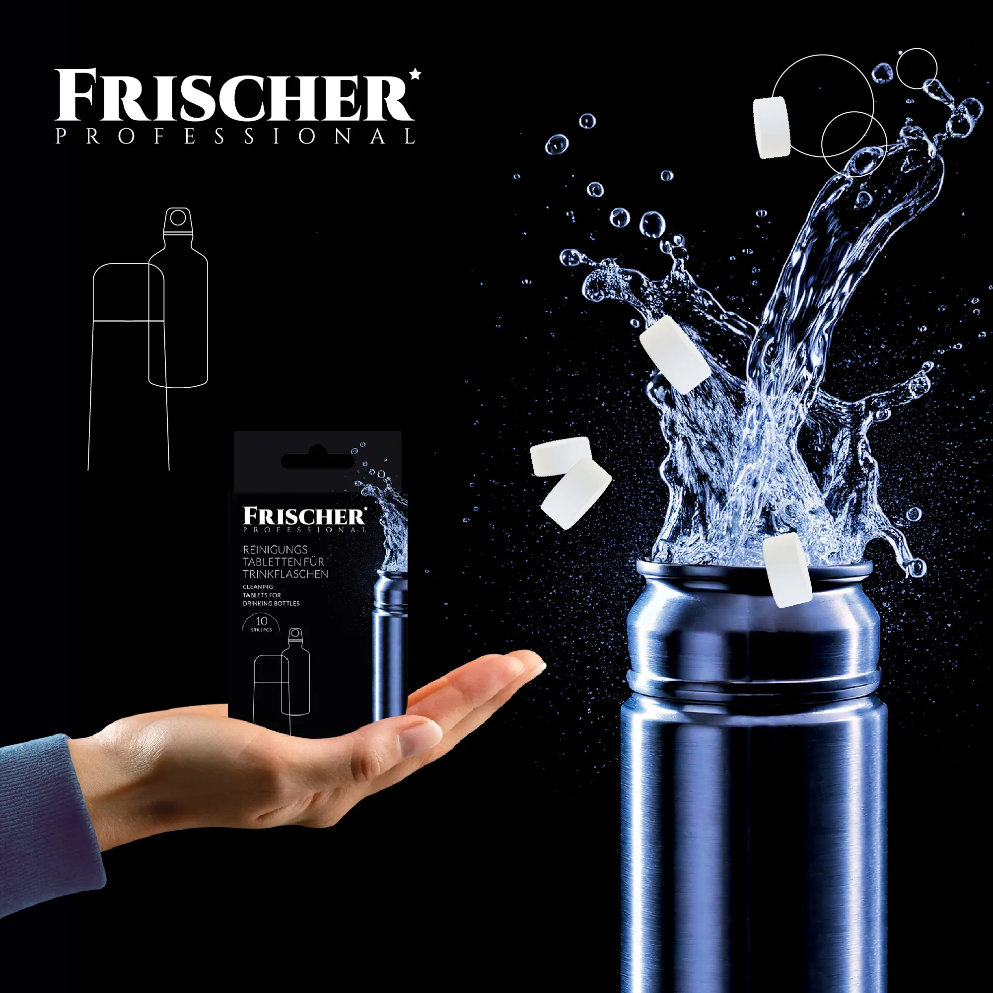 Tabletki Frischer do czyszczenia butelek 10szt.