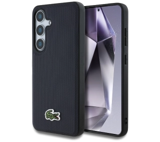Lacoste Iconic Petit Pique Woven Logo MagSafe do Galaxy S25 Granatowy