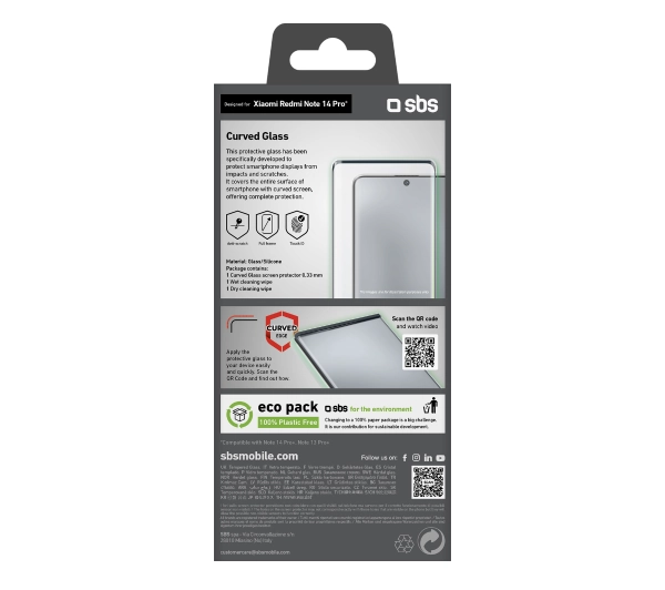 SBS 4D Full Glass do Xiaomi Note 13 Pro+/14 Pro/14 Pro+ 5G