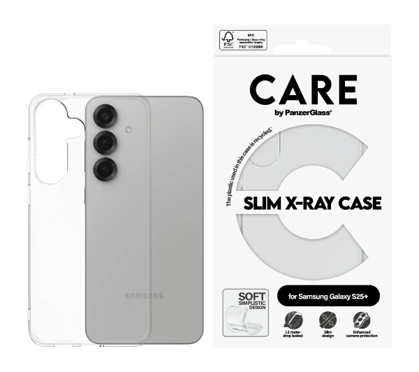 Etui PANZERGLASS Care Fashion X-Ray do Samsung Galaxy S25+ Przezroczysty