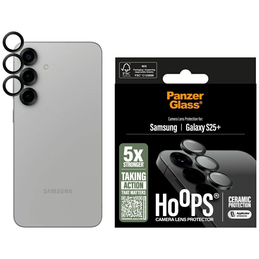 Szkło hartowane PanzerGlass Hoops Camera Lens Protector do Galaxy S25 Plus Ceramic