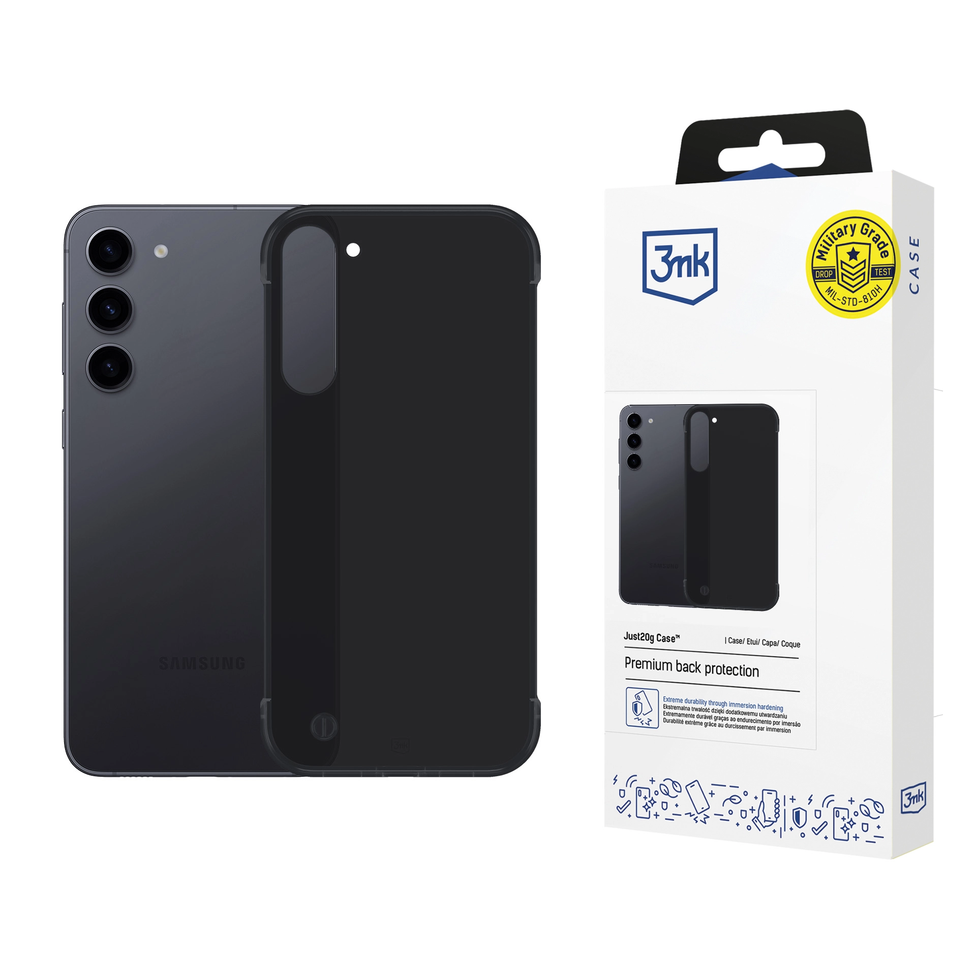 Etui 3mk Just20g Clear Case do Galaxy S23 Plus Czarny