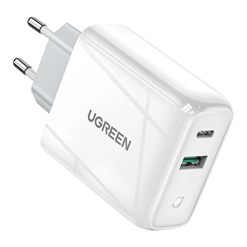 Ładowarka sieciowa UGREEN CD170 USB + USB-C 36W Biały