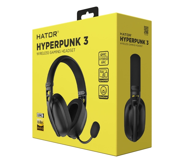 Hator Hyperpunk 3 Wireless ESH15 ANC Nauszne Czarny