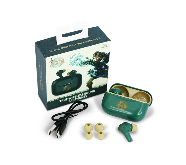 OTL Technologies The Legend of Zelda: TOTK TWS Earphones Dla Dzieci Dokanałowe Bluetooth 5.3 Ciemnozielony - ⚡ EURO HIT CENOWY! ⚡
