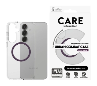 PanzerGlass CARE by Flagship Urban Combat Purple QI do Galaxy S25 Plus Przezroczysty