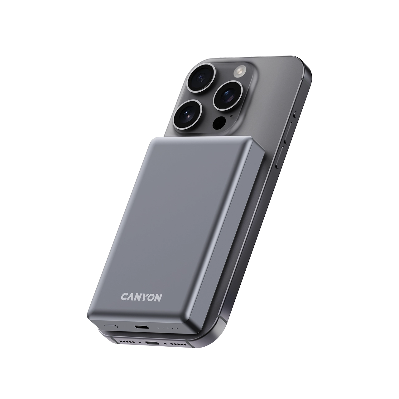 фото Зовнішній акумулятор (павербанк) Canyon OnPower 510 Slim Magsafe 10000mAh 20W Dark Grey (CNS-CPB510DG)