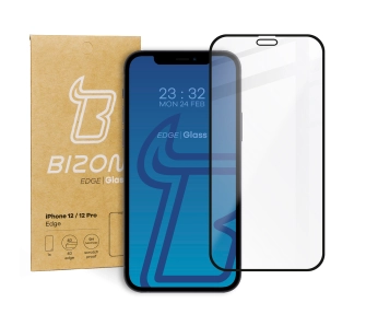 Szkło hartowane Bizon pełne Edge do iPhone 12/12 Pro