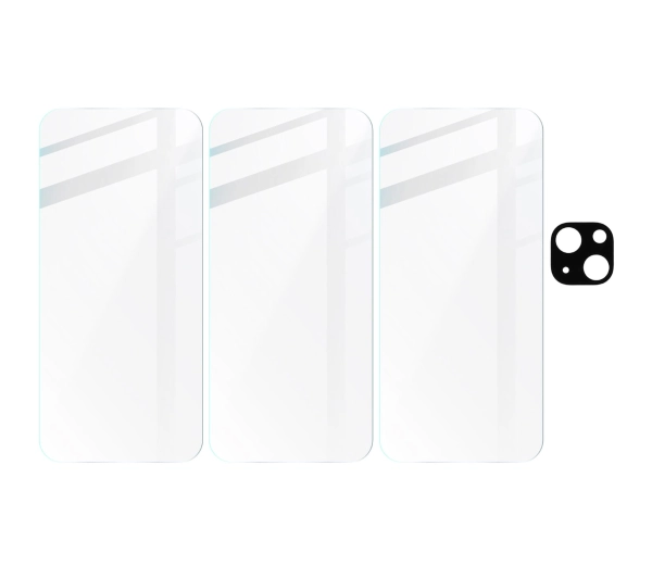Bizon 3x szkło + szybka na aparat Clear 2 Pack do iPhone 15 Plus