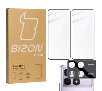 Zestaw ochronny Bizon 2x szkło + szybka na aparat Edge 2 Pack do Poco X6 Pro
