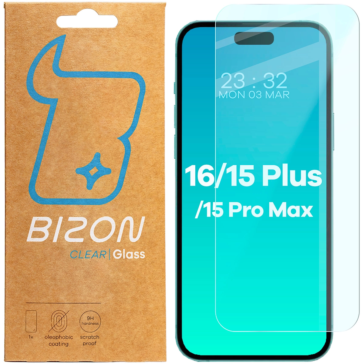 Szkło hartowane Bizon Clear 2 do iPhone 15 Plus/15 Pro Max/16 Plus