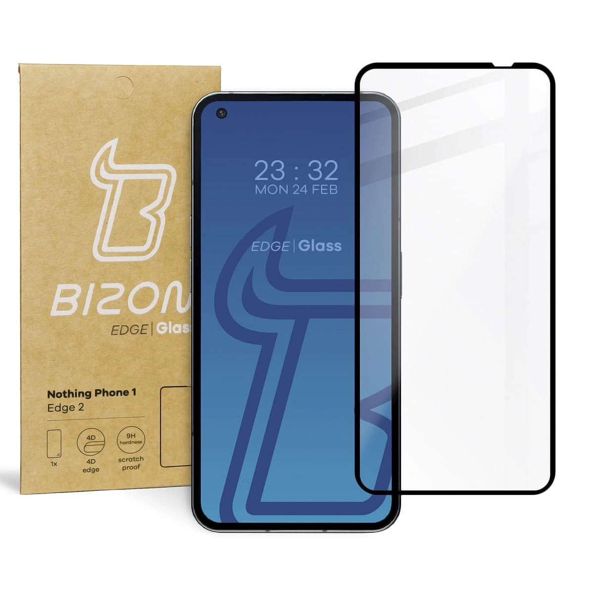 Szkło hartowane Bizon pełne Edge 2 do Nothing Phone 1