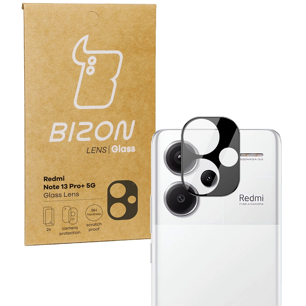 Szkło ochronne Bizon na aparat Lens do Xiaomi Redmi Note 13 Pro Plus 5G 2 sztuki