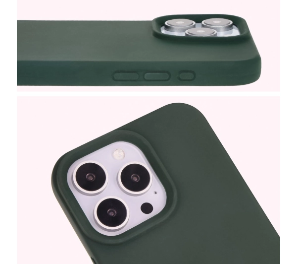 Bizon Silikonowe Soft do iPhone 16 Pro Ciemnozielony