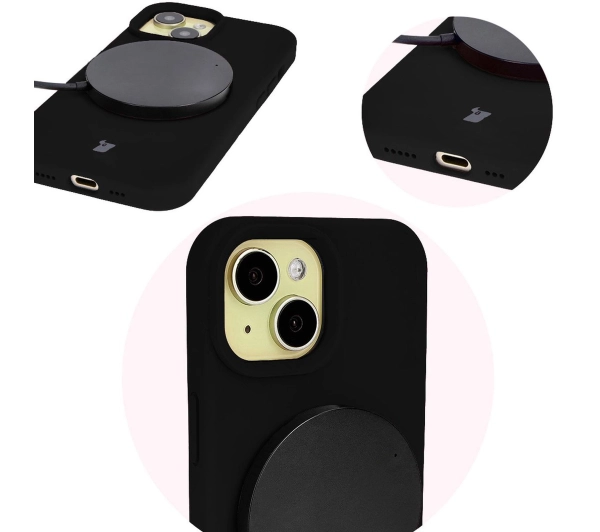 Bizon Silikonowe Soft do iPhone 15 Czarny