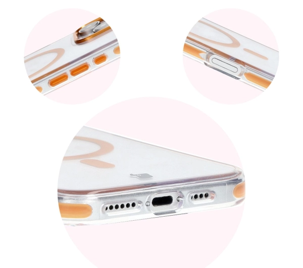 Bizon Marco z MagSafe do iPhone 16 Pro Max Przezroczyste z pomarańczową ramką