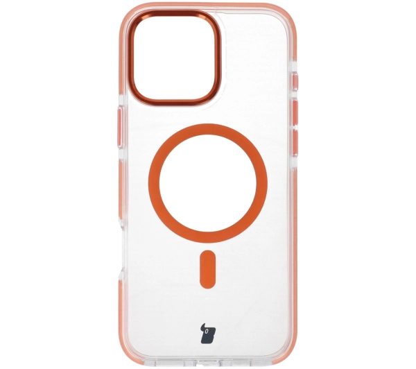 Bizon Marco z MagSafe do iPhone 16 Pro Max Przezroczyste z pomarańczową ramką