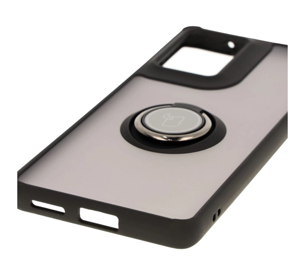 Bizon z uchwytem na palec Hybrid Ring do Motorola Moto G85 5G Przydymione z czarną ramką