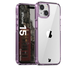 Bizon Halo do iPhone 15 Przezroczysto-fioletowe