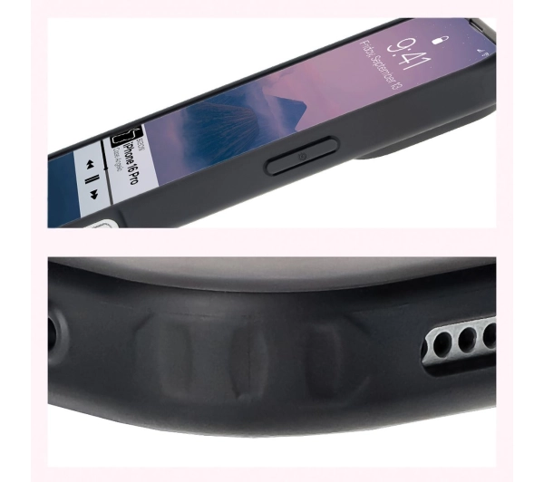 Bizon Angelo do iPhone 16 Pro Przydymione z czarną ramką