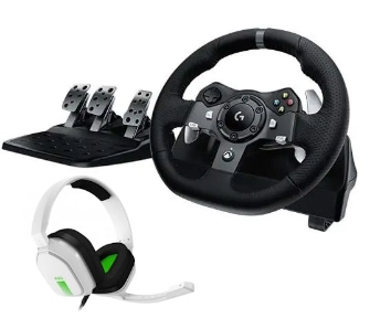 Kierownica Logitech G920 z pedałami do Xbox Series X/S, Xbox One, PC Force Feedback + słuchawki Astro A10 Biały