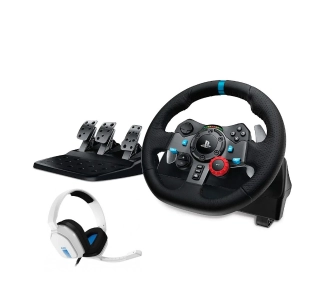 Kierownica Logitech G29 Racing Wheel z pedałami do PS5, PS4, PS3, PC Force Feedback + słuchawki Astro A10 Biały