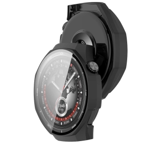 Nakładka na tarczę Bizon ze szkłem do Huawei Watch GT5 Pro 46mm Matowy czarny