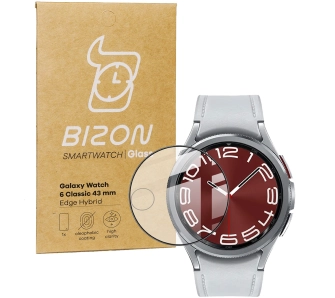Szkło hybrydowe Bizon Edge Hybrid do Galaxy Watch 6 Classic 43mm