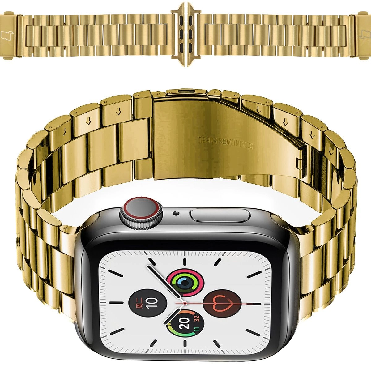 Bransoleta Bizon ze stali nierdzewnej Aura do Apple Watch 41/40/38mm Złoty