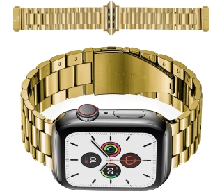 Bizon ze stali nierdzewnej Aura do Apple Watch 41/40/38mm Złoty