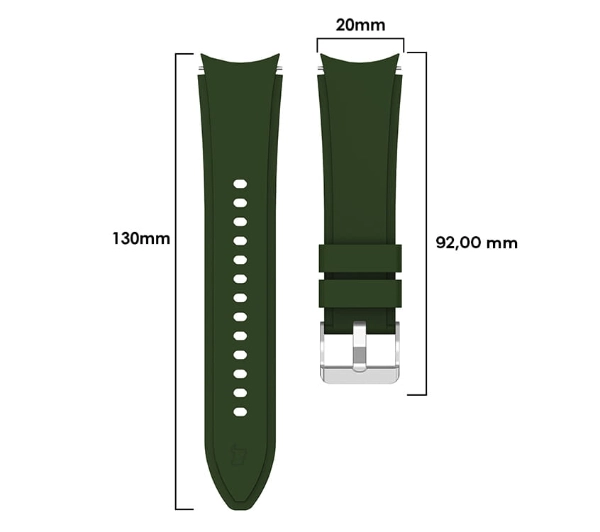 Bizon Strap Watch Silicone Pro do Galaxy Watch 20mm Zielony