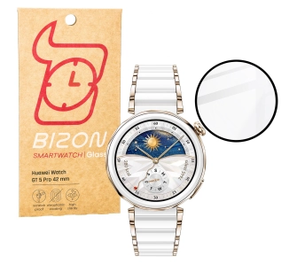 Szkło hybrydowe Bizon Edge Hybrid do Huawei Watch GT 5 Pro 42mm
