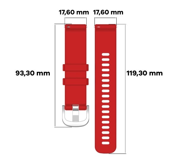 Bizon Strap Watch Silicone Pro T QuickRelease 18mm Czerwony