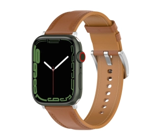 Bizon skórzany Casual do Apple Watch 44/45/46/49mm Jasno-brązowy