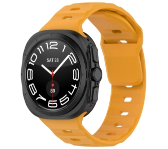 Pasek Bizon Strap Watch Silicone G do Galaxy Watch Ultra 47mm Żółty