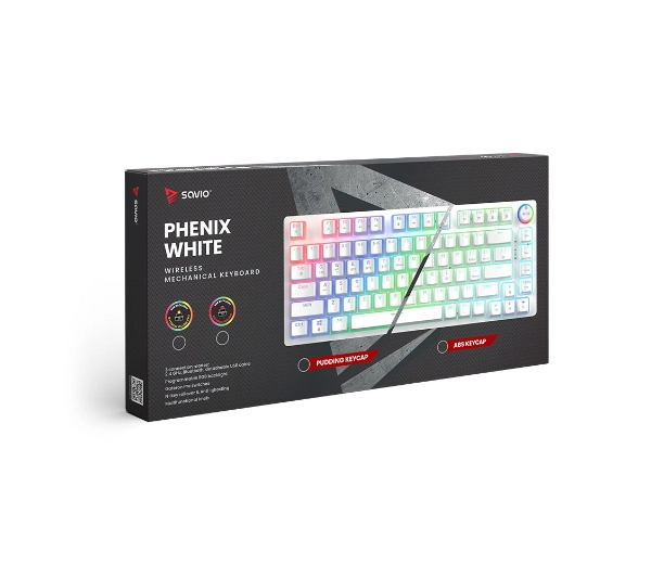 Savio Phenix White Gateron Red Pro ABS Biały