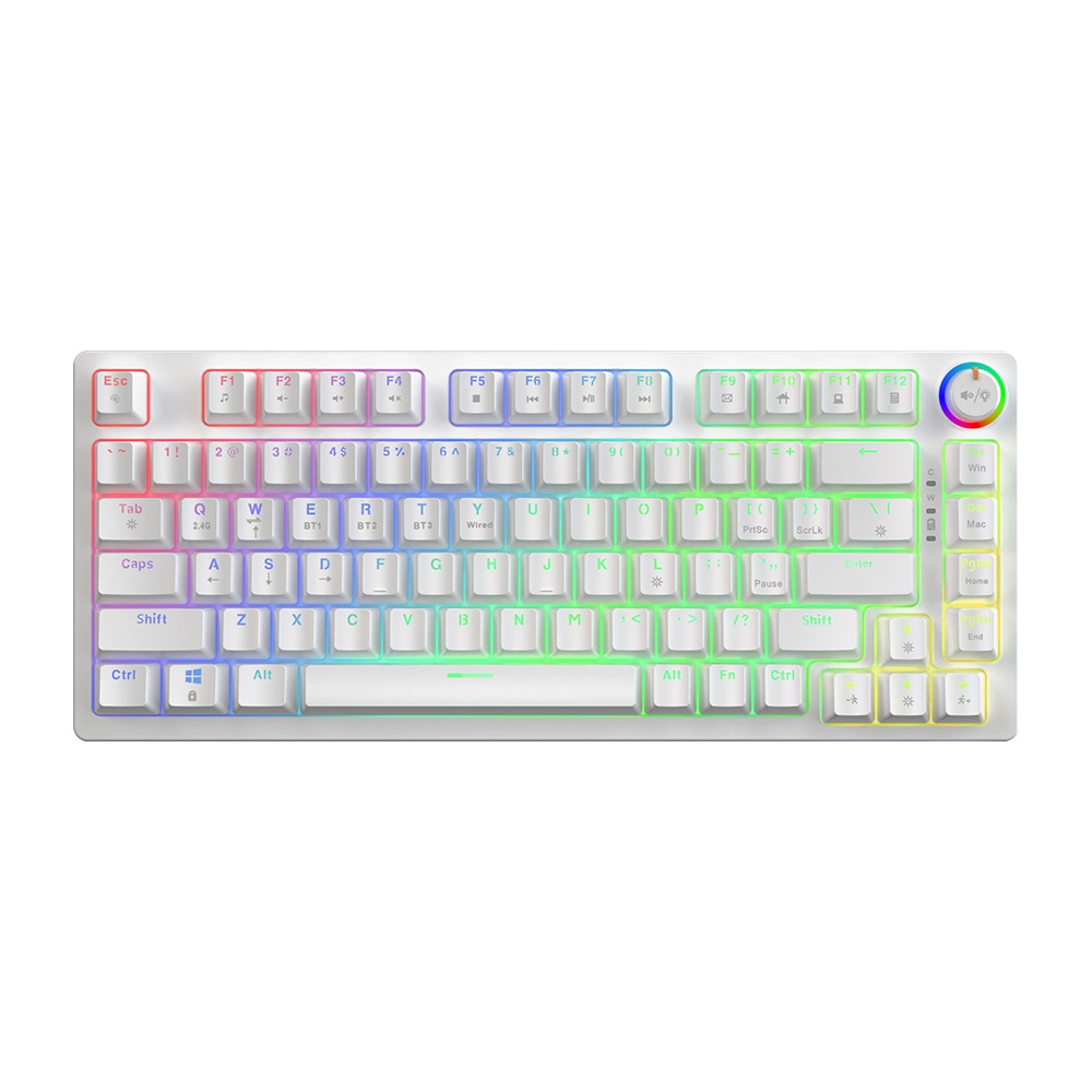 Klawiatura mechaniczna Savio Phenix White Gateron Red Pro ABS Biały